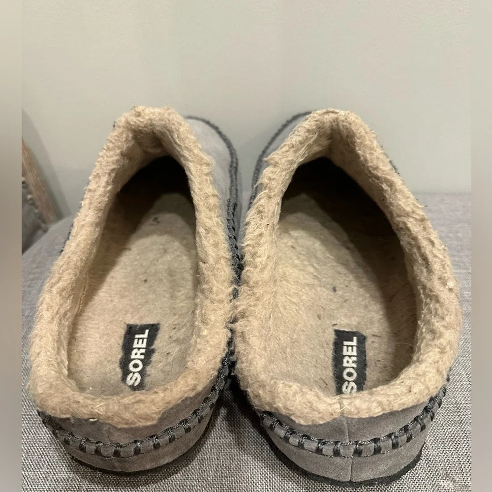 Sorel Men’s Falcon Ridge II Slipper Gray Suede Size 13 M Sherpa Lined Slides